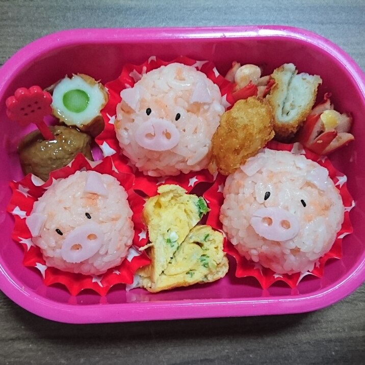 年少さんのキャラ弁☆3匹の子豚